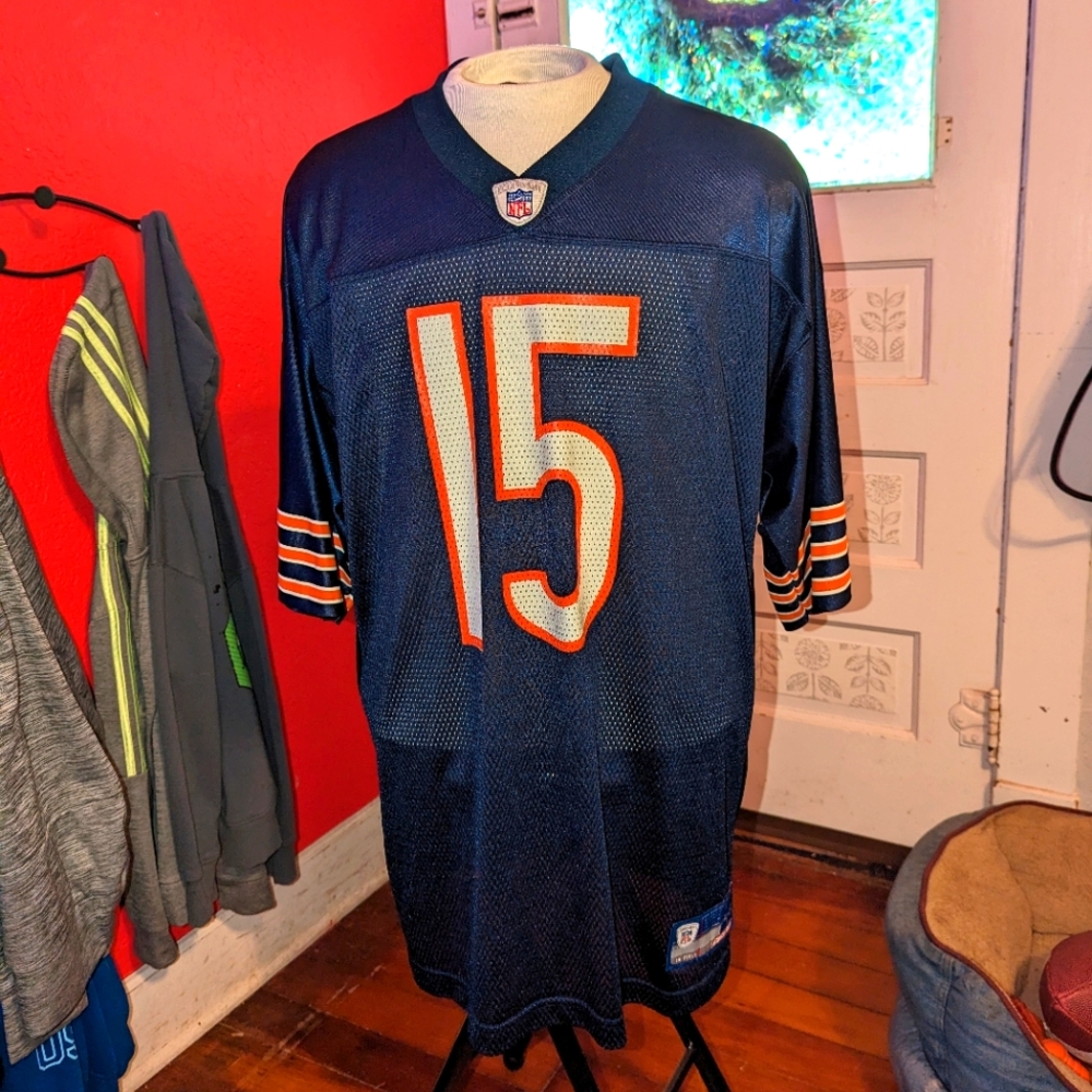 Vintage Jim Miller #15 Chicago Bears NFL Blue Navy Reebok jersey Size L